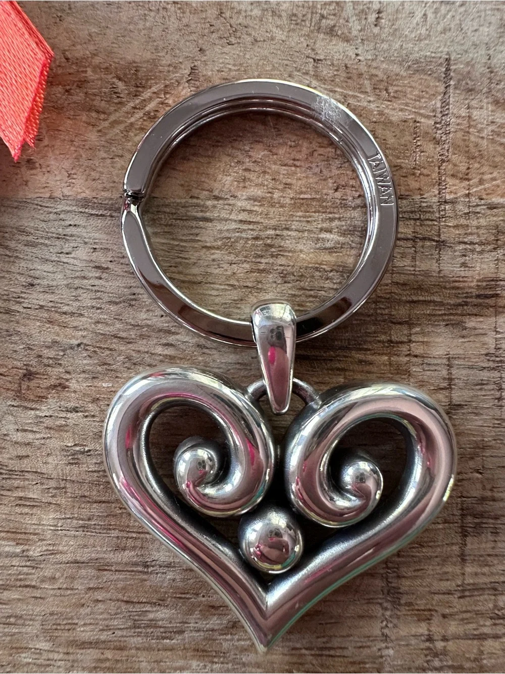 Brighton heart key ring with Multicolor Striped Heart Drawstring Pouch
